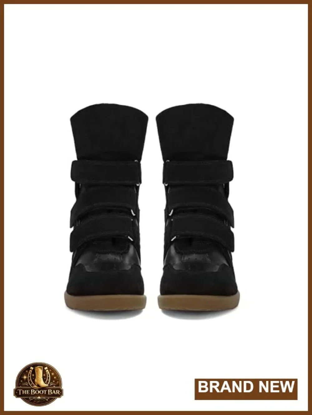 Women's Retro Wedge Sneakers Faux Suede Hook & Loop High Heel Casual Fashion